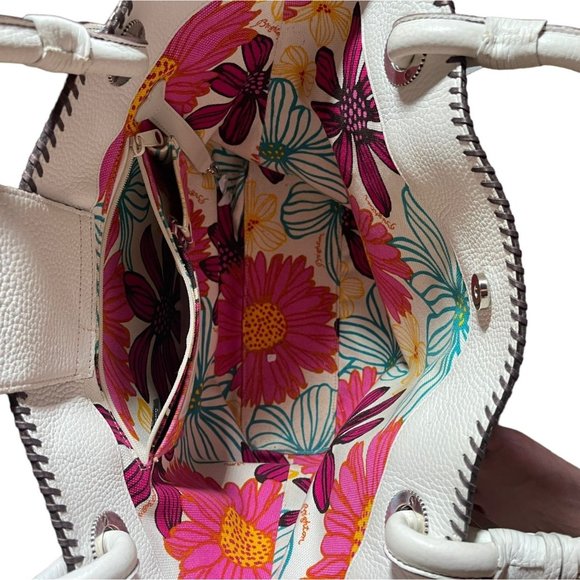 Brighton Woven Tote Leather Trim - Picture 5 of 12